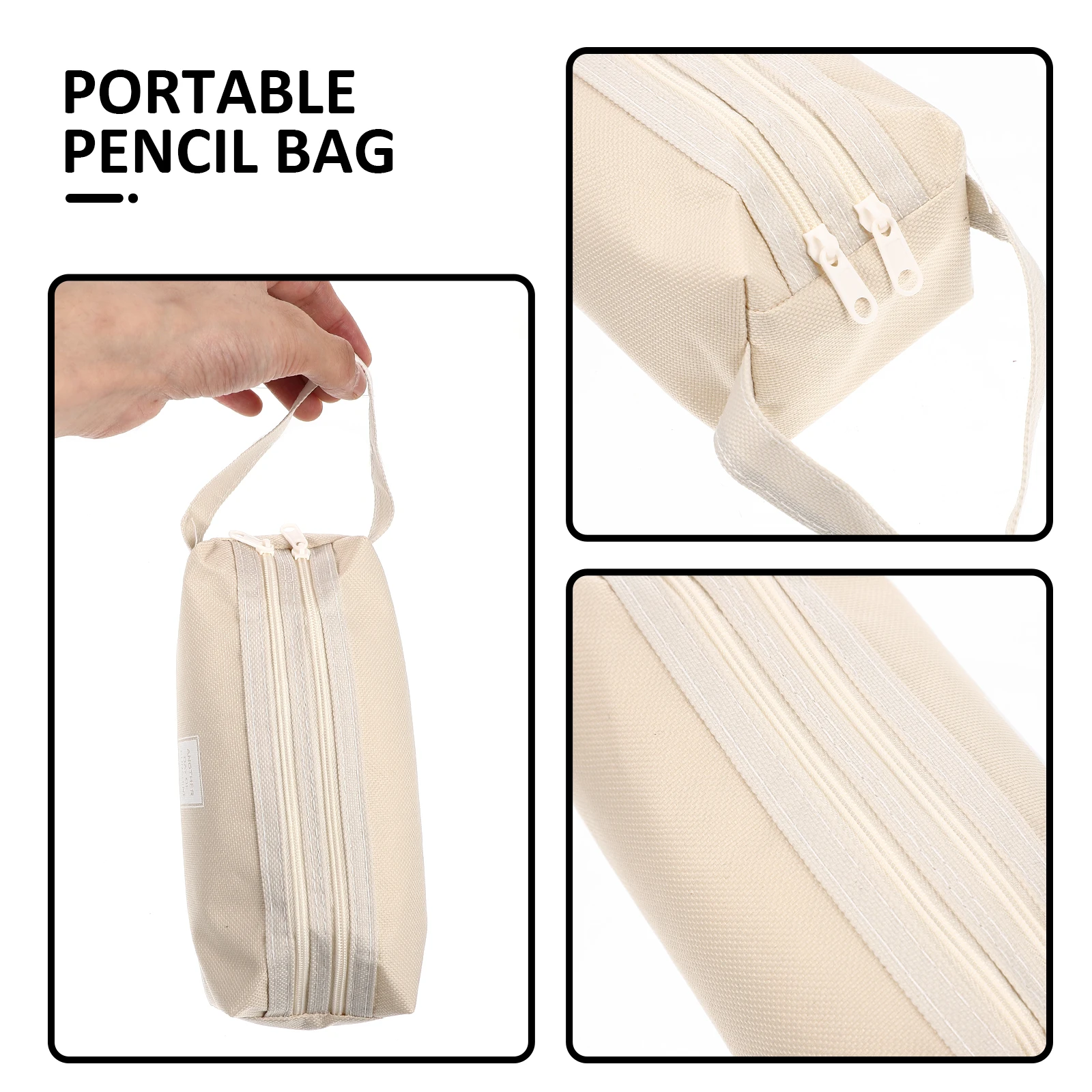 

Lovely Large Capacity Pencil Bag Oxford Cloth Stationery ganizer Portable Zipper Case for Students Teachers Grey Travel Use