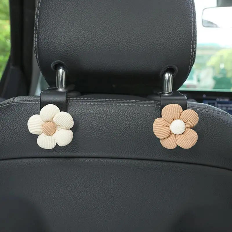 Car Purse Holder Purse Hanger For Car Chair Back Storage Hook Strong Bearing Capacity Simple Flower Design For Bag Purse Grocery