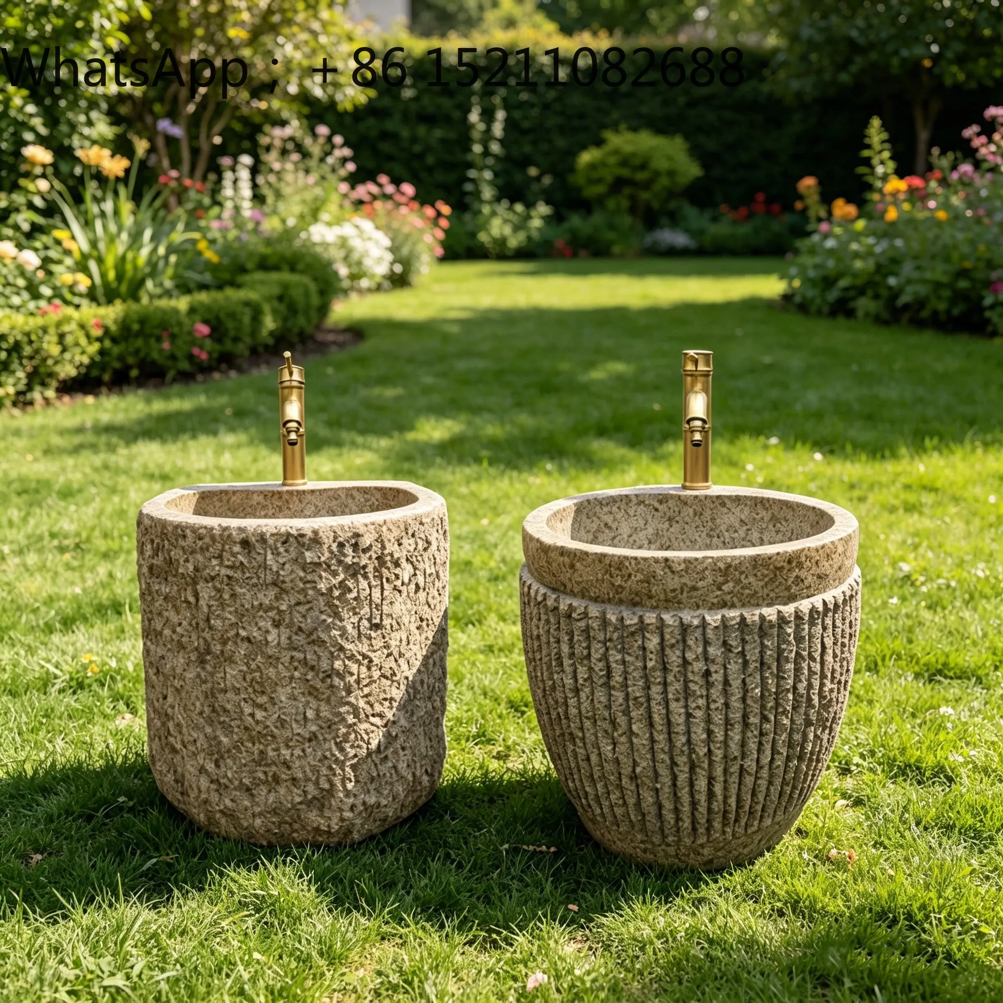 LLY Chinese-style courtyard imitation stone mop pool outdoor garden reservoir retro pebble landscaping decorative ornament