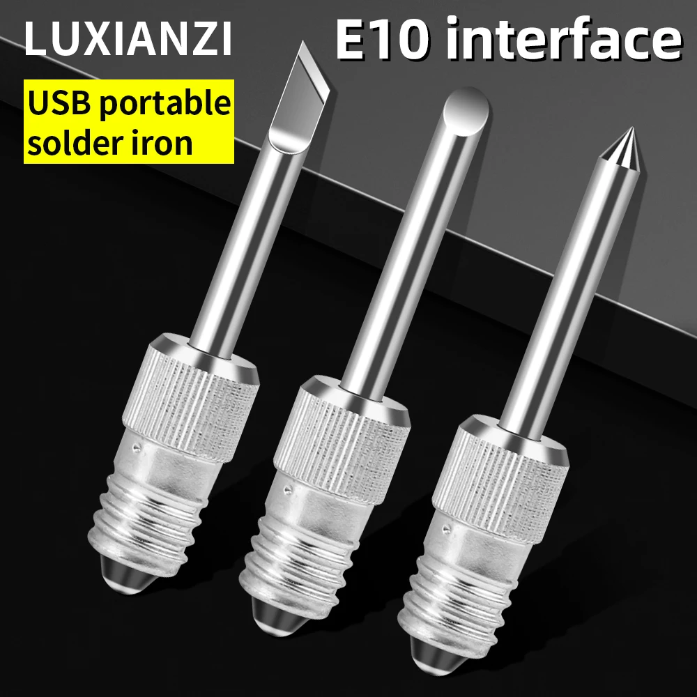 

LUXIANZI USB Electric Soldering Iron Tips K/B/C Welding Tip For Mobile Phone BGA Repair Tool E10 Rechargeable Solder Iron Head
