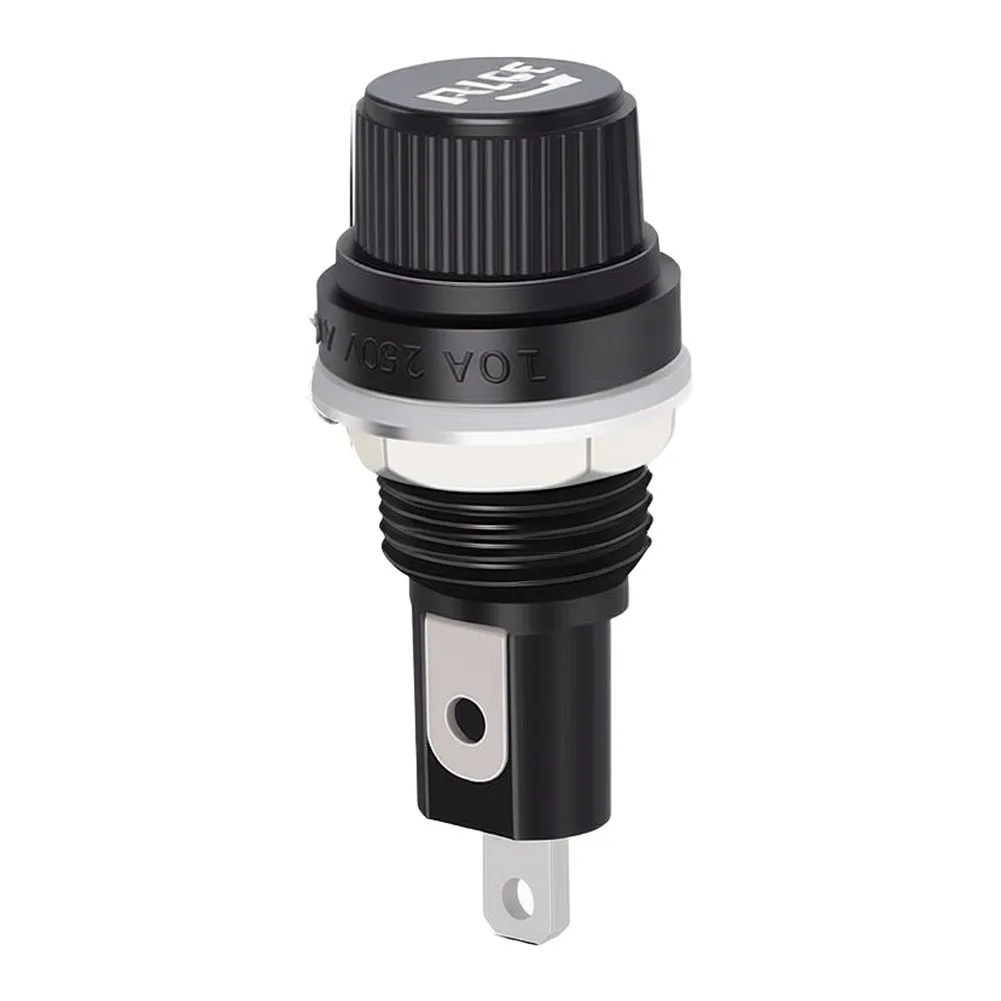 20pcs Black Knob Fuse Holder 5x20mm 6x30mm Base 250V ABS Material For Electrical Circuit Protection And Alternative Energy