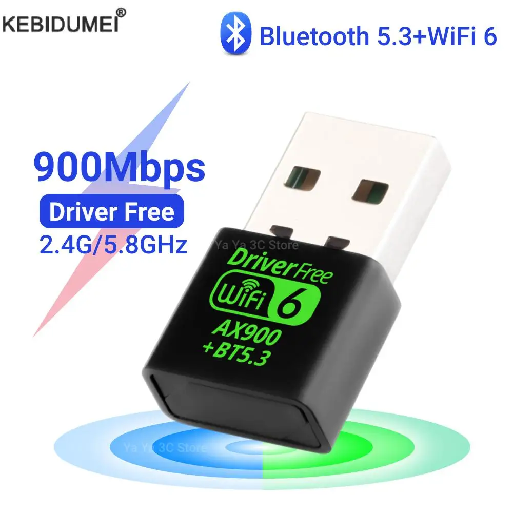 AX900 USB WiFi 6 بلوتوث 5.3 محول 2in1 دونغل ثنائي النطاق 2.4G & 5 جيجا هرتز USB WiFi شبكة لاسلكية Wlan استقبال سائق مجاني