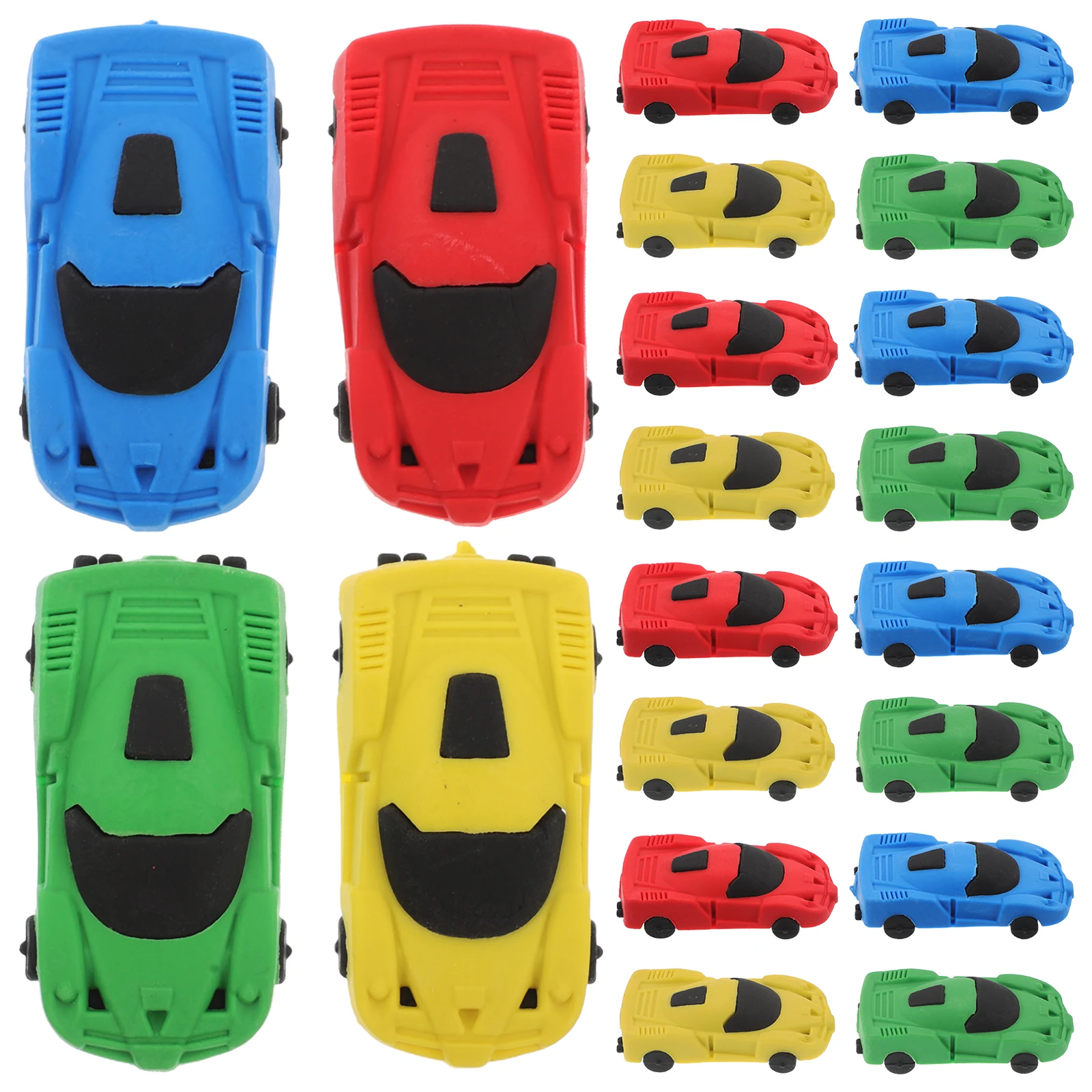 

20 Pcs Car Shaped Erasers Adorable Design Kids School Supplies Portable Gift Safe Material Eraser Function Student