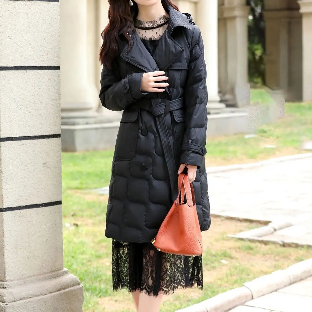 ฤดูหนาวใหม่ผู้หญิงลงเสื้อแจ็คเก็ตชุดเดินทาง SLIM FIT Lace Up Down JACKET