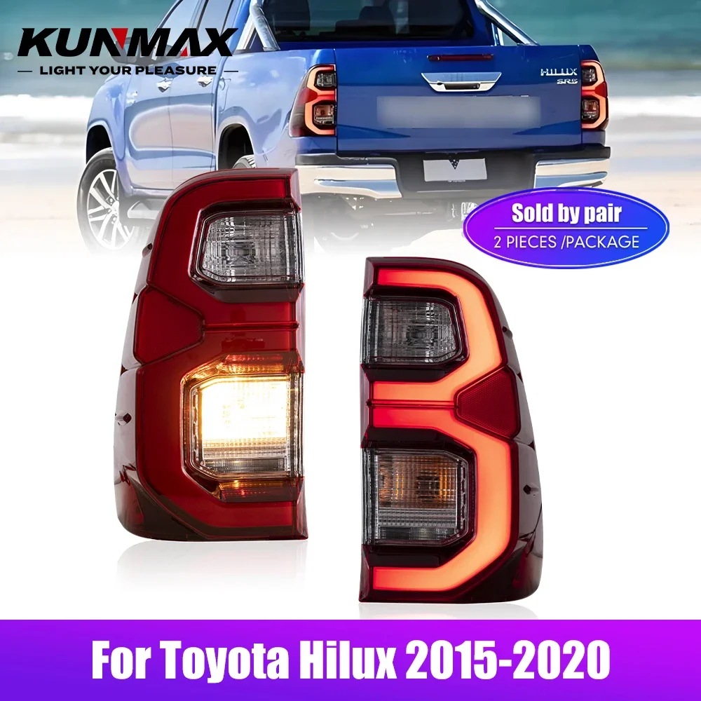 

Pair Of LED Tail Lights For Toyota Hilux 15-20 DRL Reverse Brake Turning Signal Car Rear Tail Light Assembly Plug And Play 2PCs