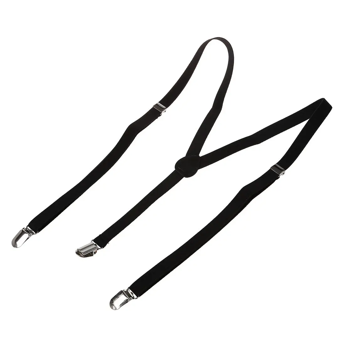 

AAA04R Adult Adjustable Metal Clamp Elastic Suspenders Braces Black
