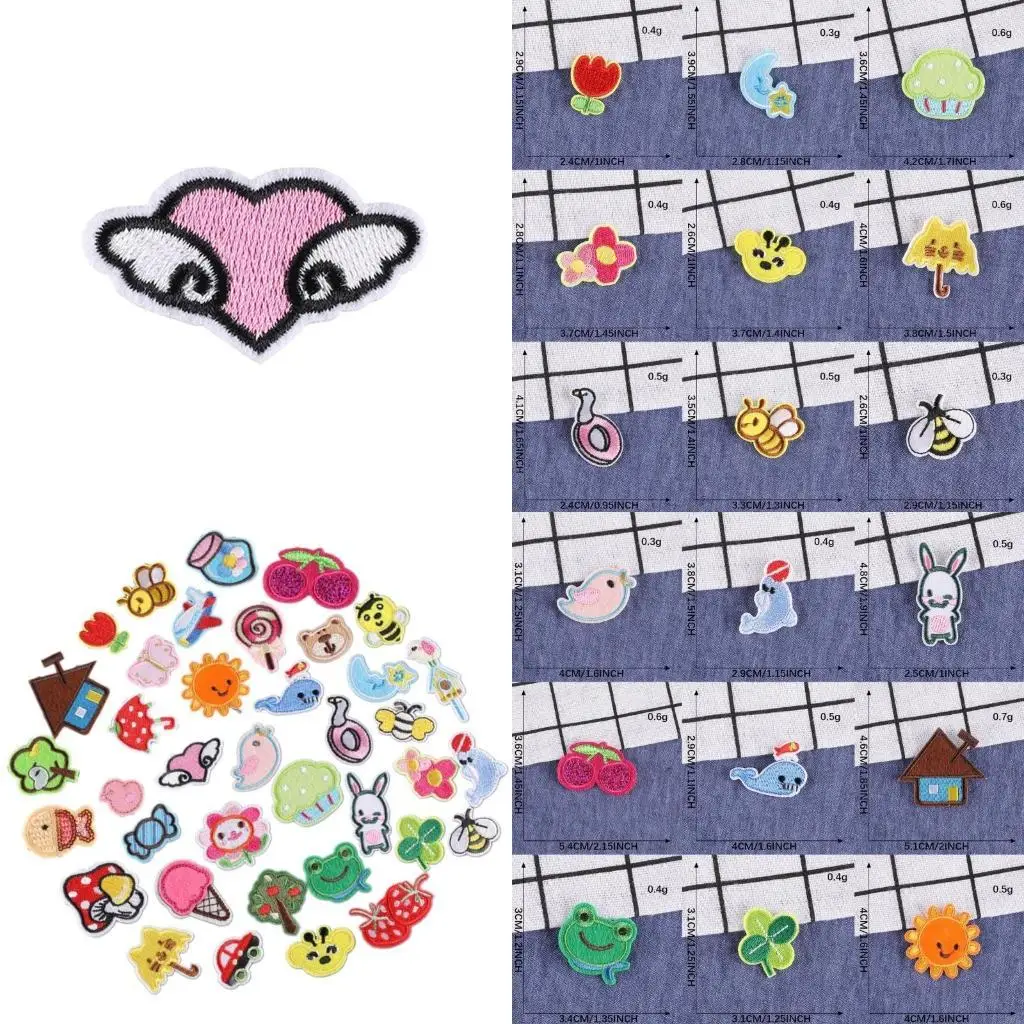 

38 Pcs Strawberry Embroidered Patches Iron On Patches Mushroom Sewing Patches Y08E