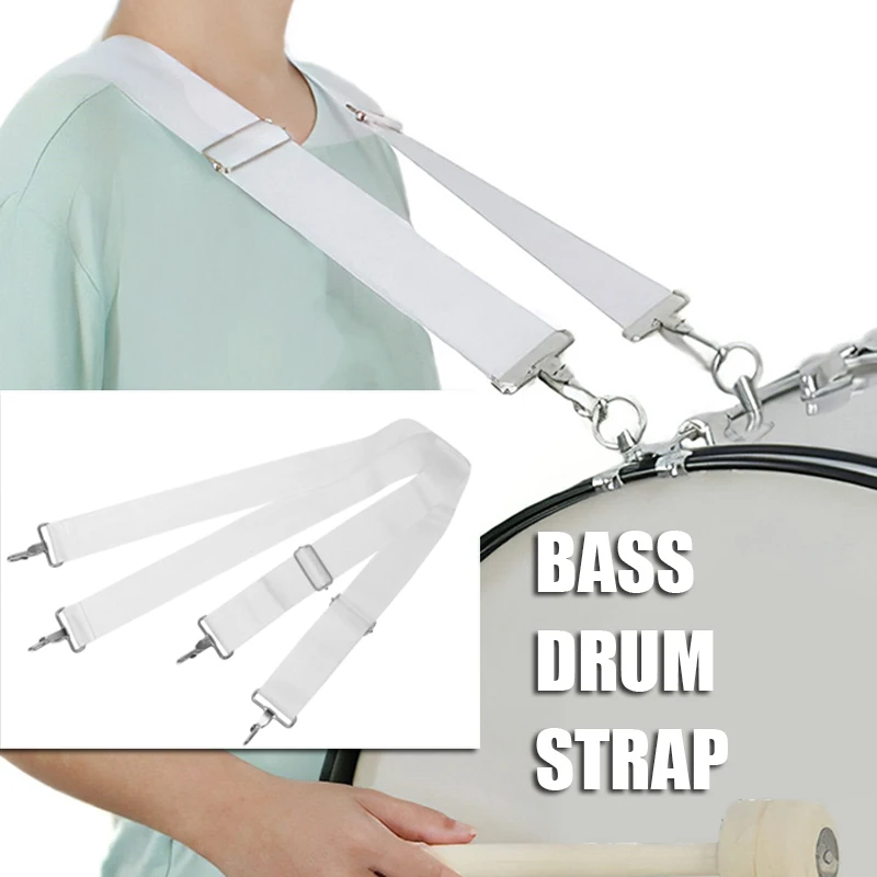 

Kids Snare Drum Strap Suspenders Harness Shoulder White Nylon Marching Band Shoulder Nylon Bass Marching Harness