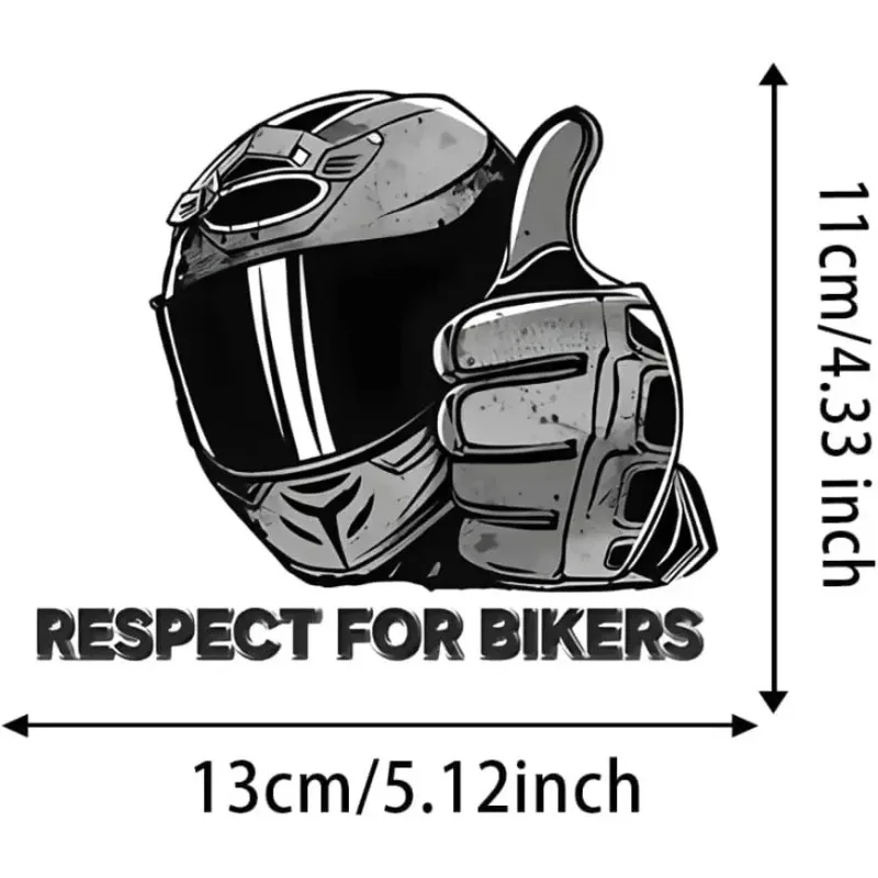 Respect For Bikers Motorcycle Sticker, Waterproof Vinyl Decal Helmet Thumbs Up Design for Car Truck SUV Biker Enthusiasts Decor