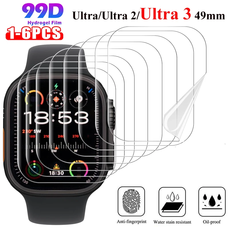 Soft TPU Clear Protective Film For Apple Watch Ultra 3 49mm Screen Protector Hydrogel Film For iWatch Ultra 3 2 49mm Accessories