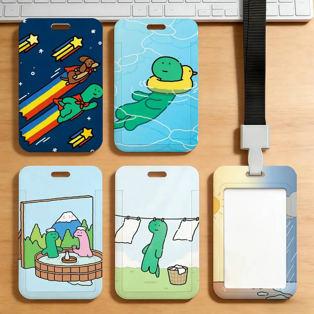 Cartoon Joguman Badge Card Holder Student ID Case Daily Use Subway Commute Work Cover Office School Bus Protector