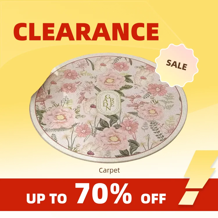 Clearance_VIKAMA Imitation Cashmere Carpet Bedroom Round Bed Blanket Light Luxury Advanced New Home Thickened Foot Mat_Continuou