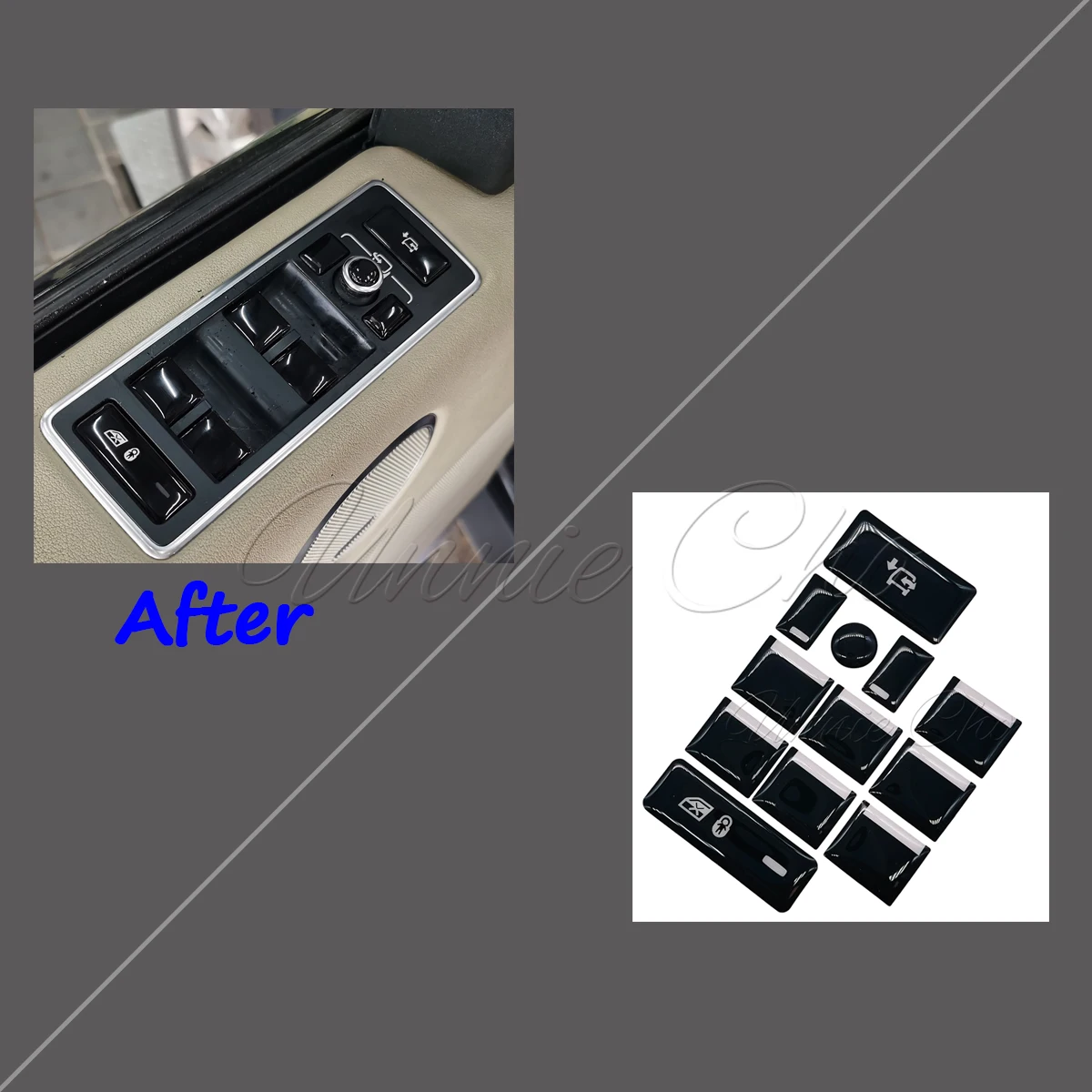 Power Window Lifter Control Button Sticker for Range Rover Vogue Sport Velar Key Refinishing for Land Rover Discovery 5 Defender