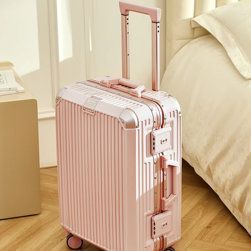 Suitcase Women's Small New Trolley Case 20 Inch Boarding Durable Pink   Suitcase Leather