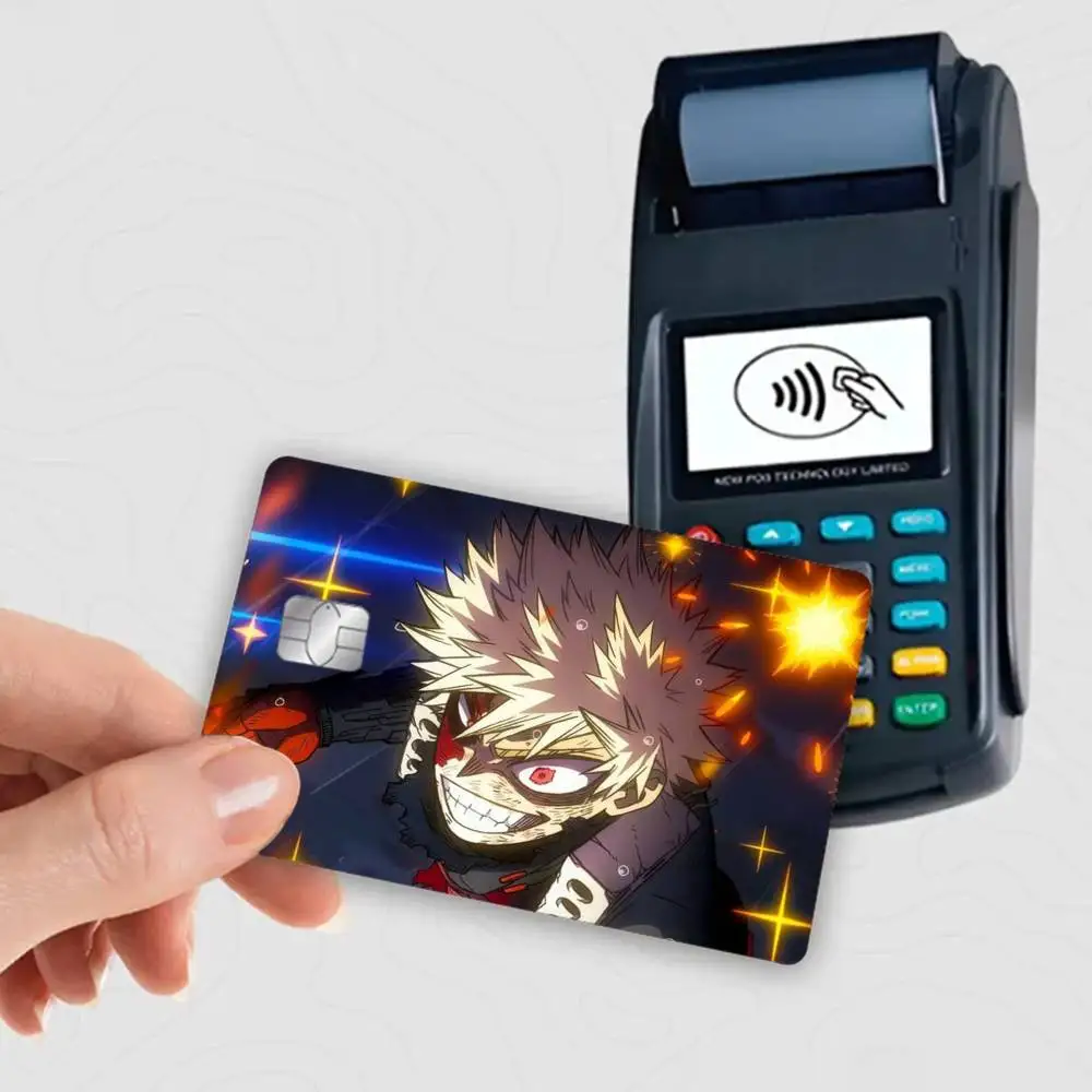 K-Katsuki Bakugo  Waterproof Film Skin Cover Credit Card Stickers Debit Front Bank Bus Pass