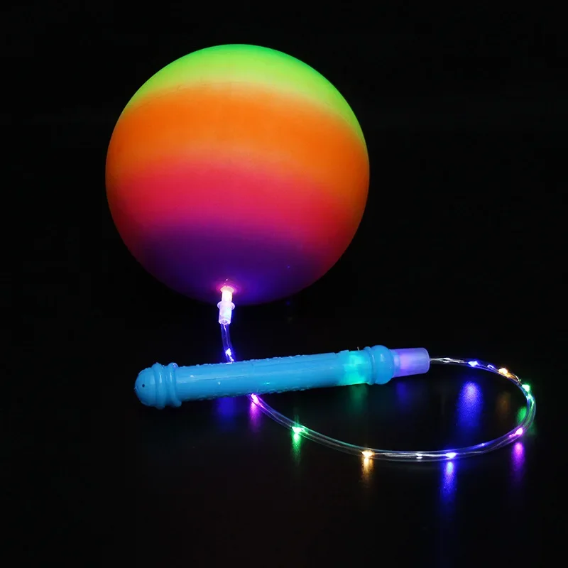 Flashing LED Throwing Balls Toy Adults Kids Outdoor Dark Sport Game Light Up Inflatable Toys Luminous Fitness Balls Toy