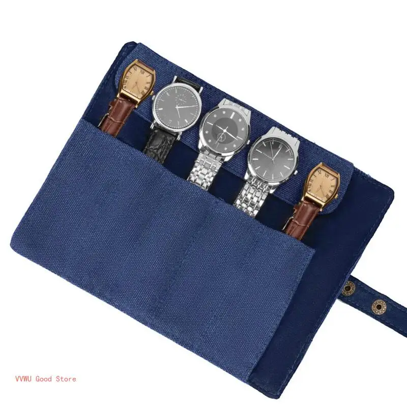 Travel Watch Roll Wristwatch Bag with 5 Slot Storage Bag