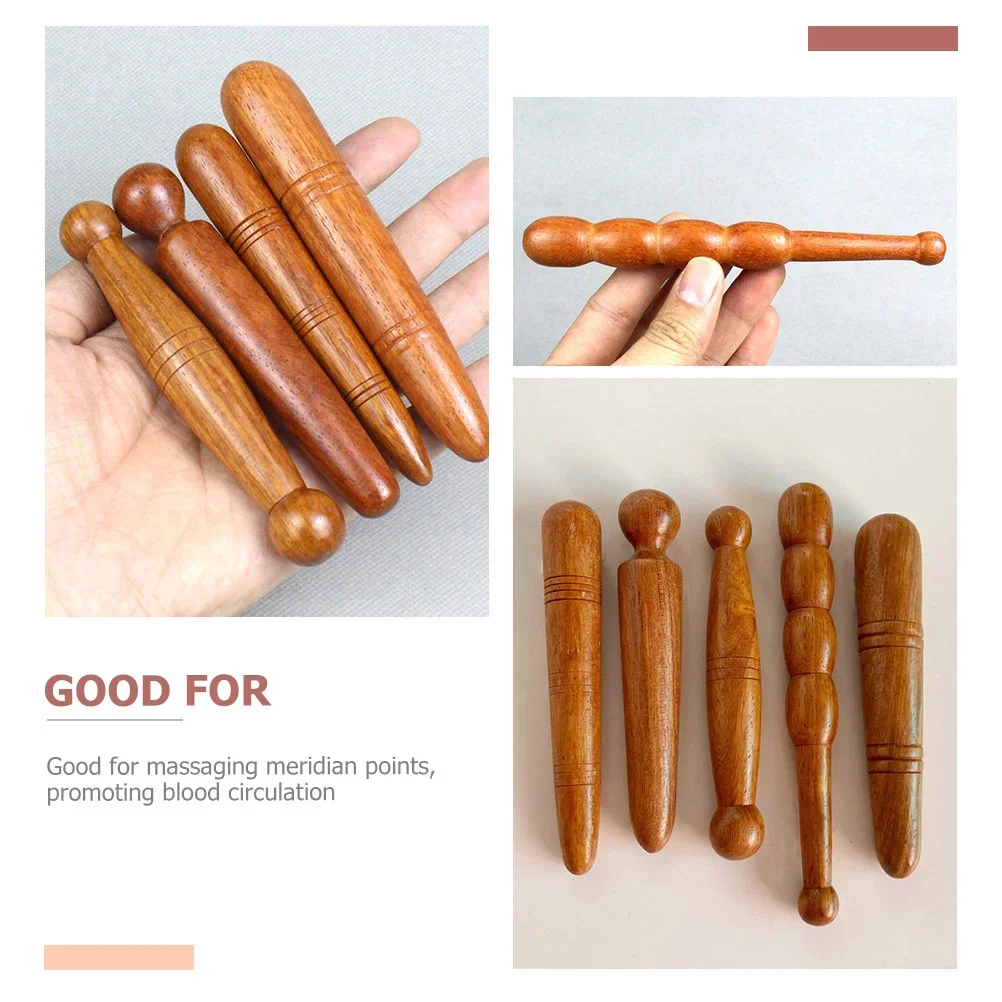 3 Pcs Massagers Feet Muscle Scraping Tool Hand Tools Roller Stick Wood Thai Foot Mahogany Beauty Massage Stick