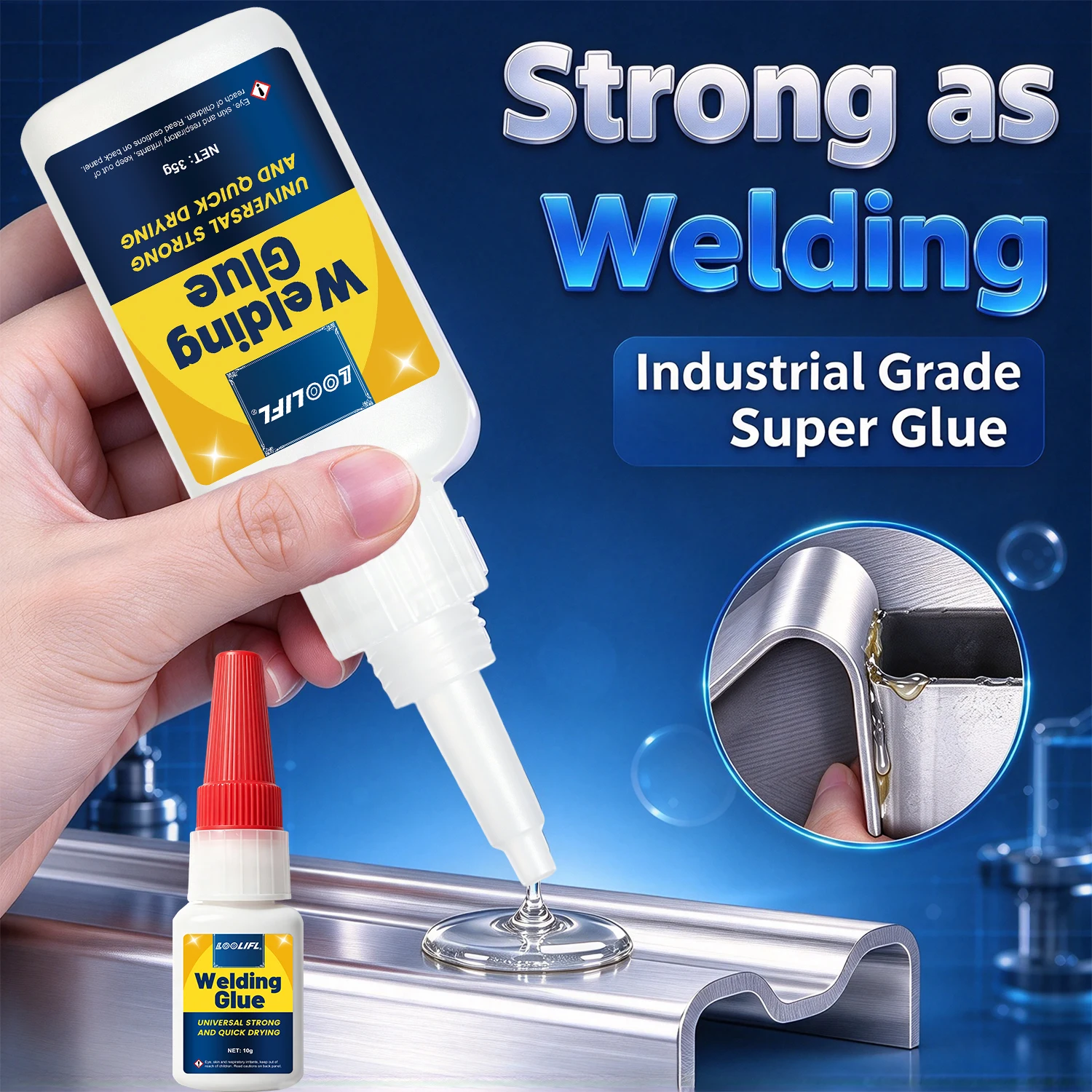 LOOLIFL Welding High Strength Oily Glue Universal Super Glue Clear Instant Adhesive For Metal Plastic Wood Ceramic Glass Repair