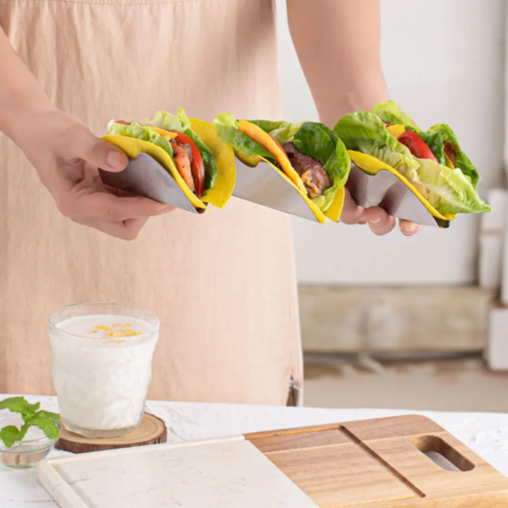 

Pancake Rack W Shaped Stainless Steel Taco Holder St for Crepe Tortillas Corn Burrito Metal Rack Home Baking Tool Large Size