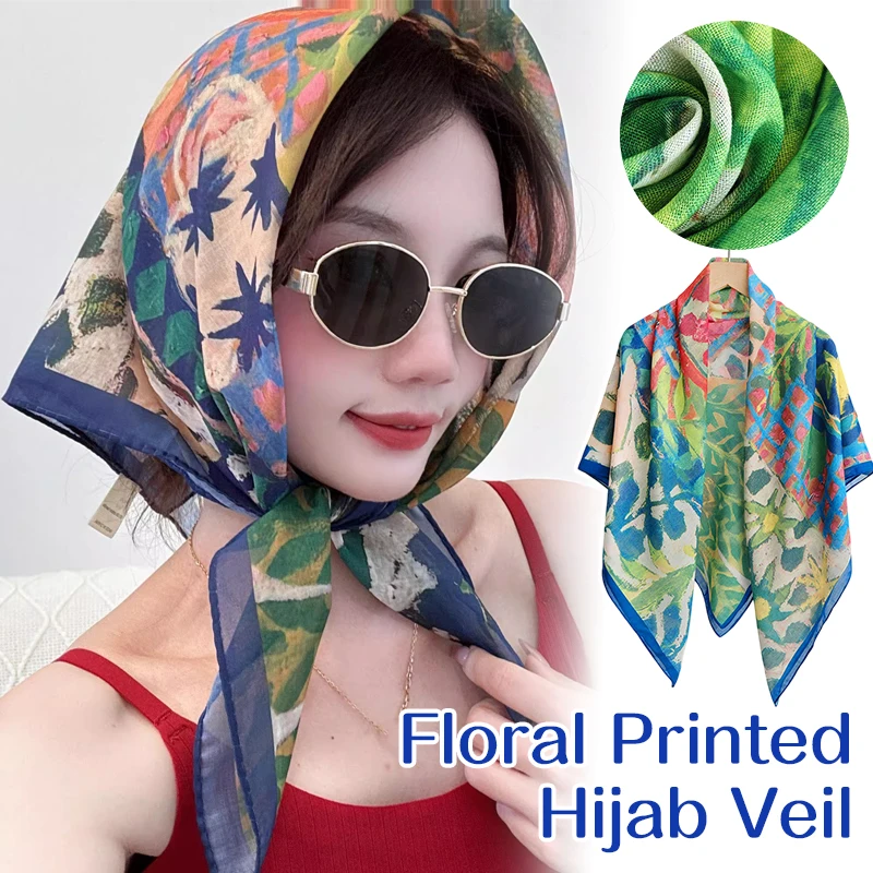 

Новый женский квадратный платок 110x110 см с модным принтом для волос и головы