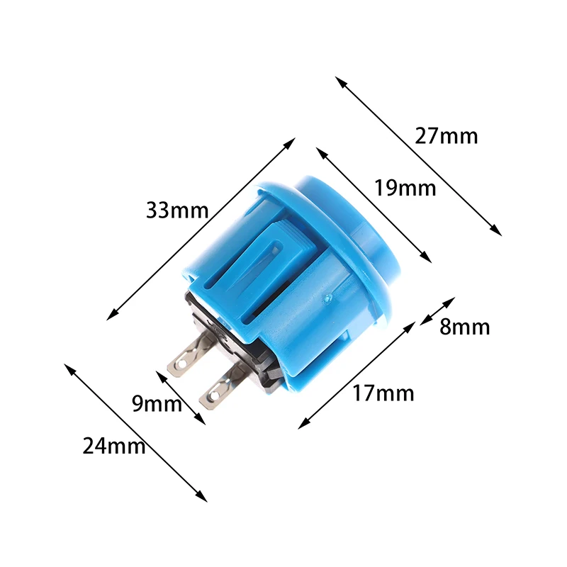 1 unidad de 24MM, botón pulsador circular, Micro interruptor, controlador Arcade, consola de Joystick, Kit DIY, botón de máquina de lucha Arcade