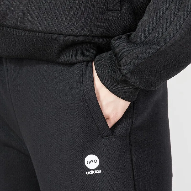 Adidas Men's Black Track Pants Elastic Waistband Cuffed Ankles for Sports and Casual Wear