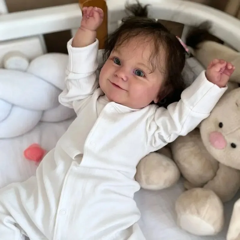 48CM Already Painted Reborn Doll Maddie with Soft Cloth Body 19 Inch Lifelike Newborn Baby