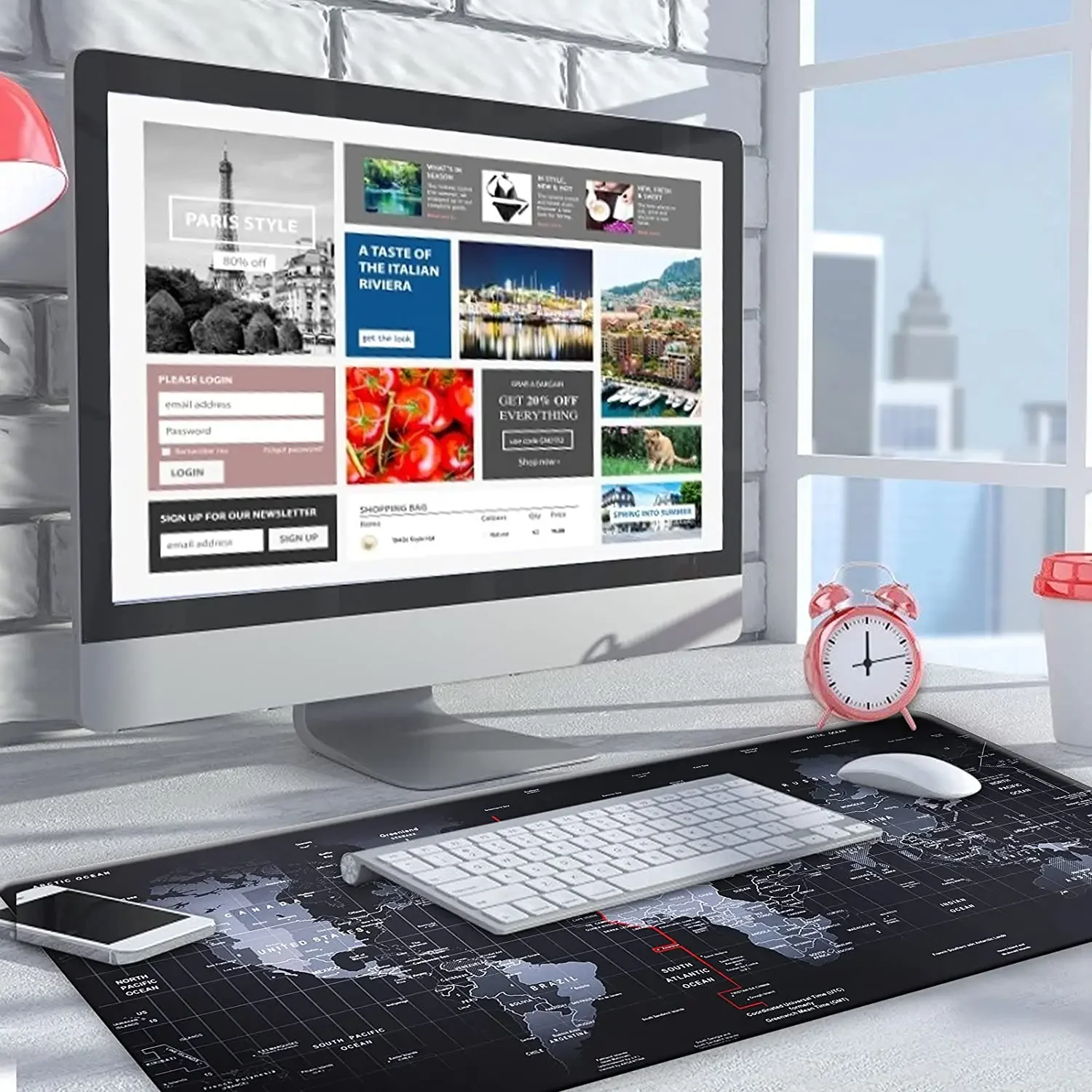 XXL Professional Large Mouse Pad Computer Game Mouse Mat 35.4x15.7x0.12IN Map