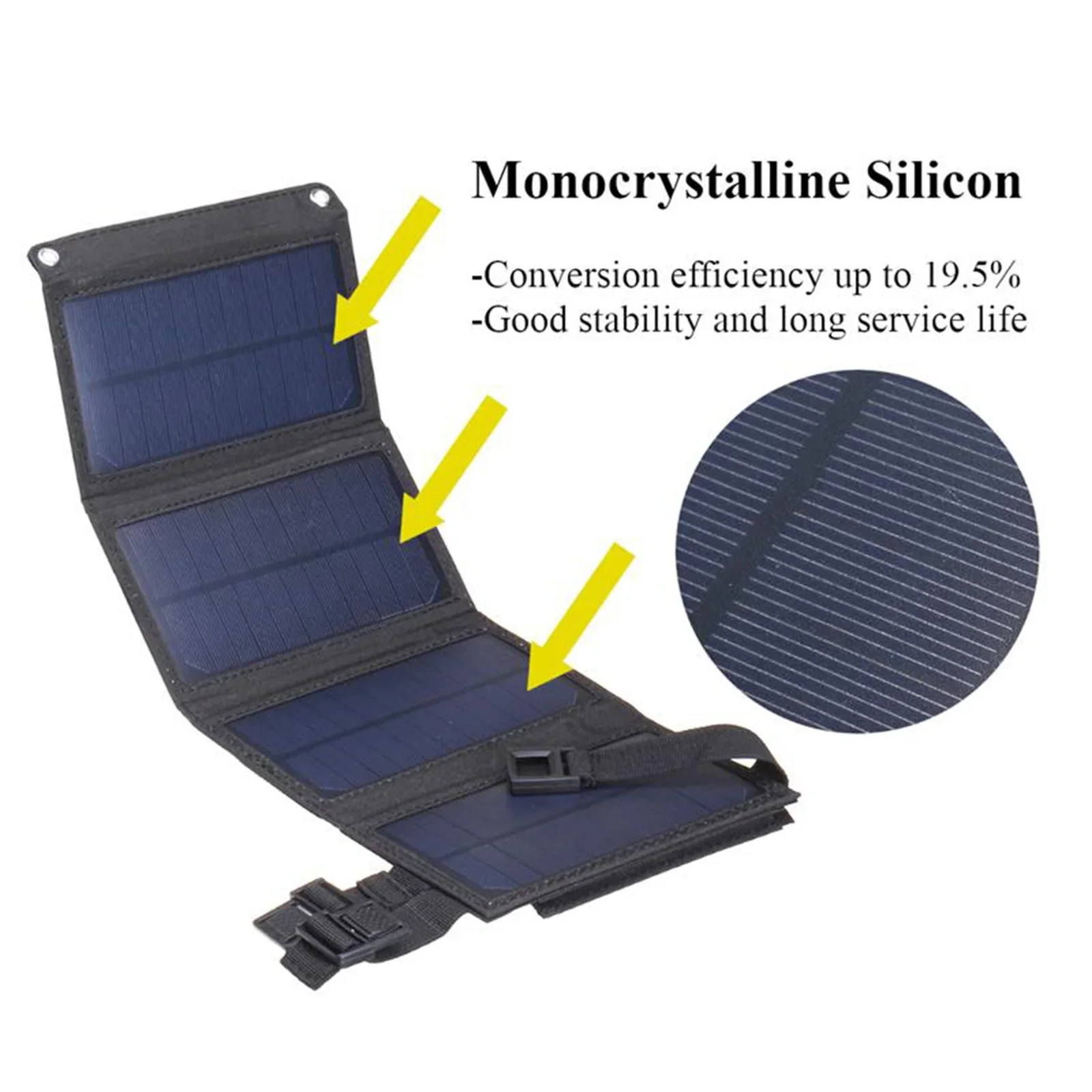 Waterproof 50W Foldable Solar Panel 5V USB Sunpower Solar Cell Bank Pack Mobile Phone Battery Charger for Outdoor Camping