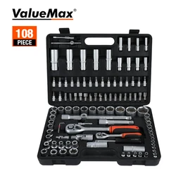 ValueMax-Ensemble d'outils de réparation automobile, kits d'outils mécaniques, tournevis, clés à cliquet, douilles