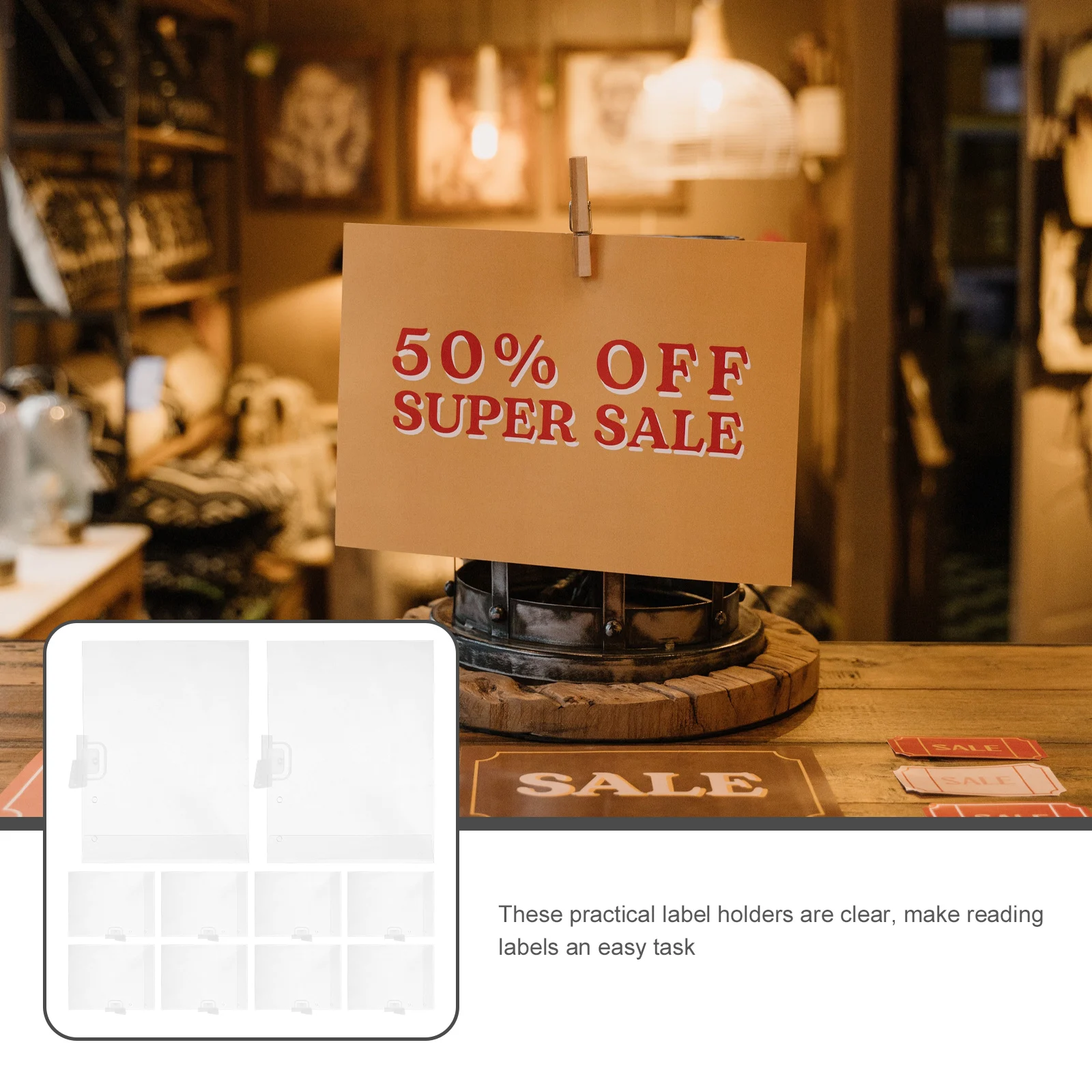 

10Pcs Price Tag Holders PVC Label Holders for Supermarket Store Retail Price Display Label Holder Sign Holder Stands