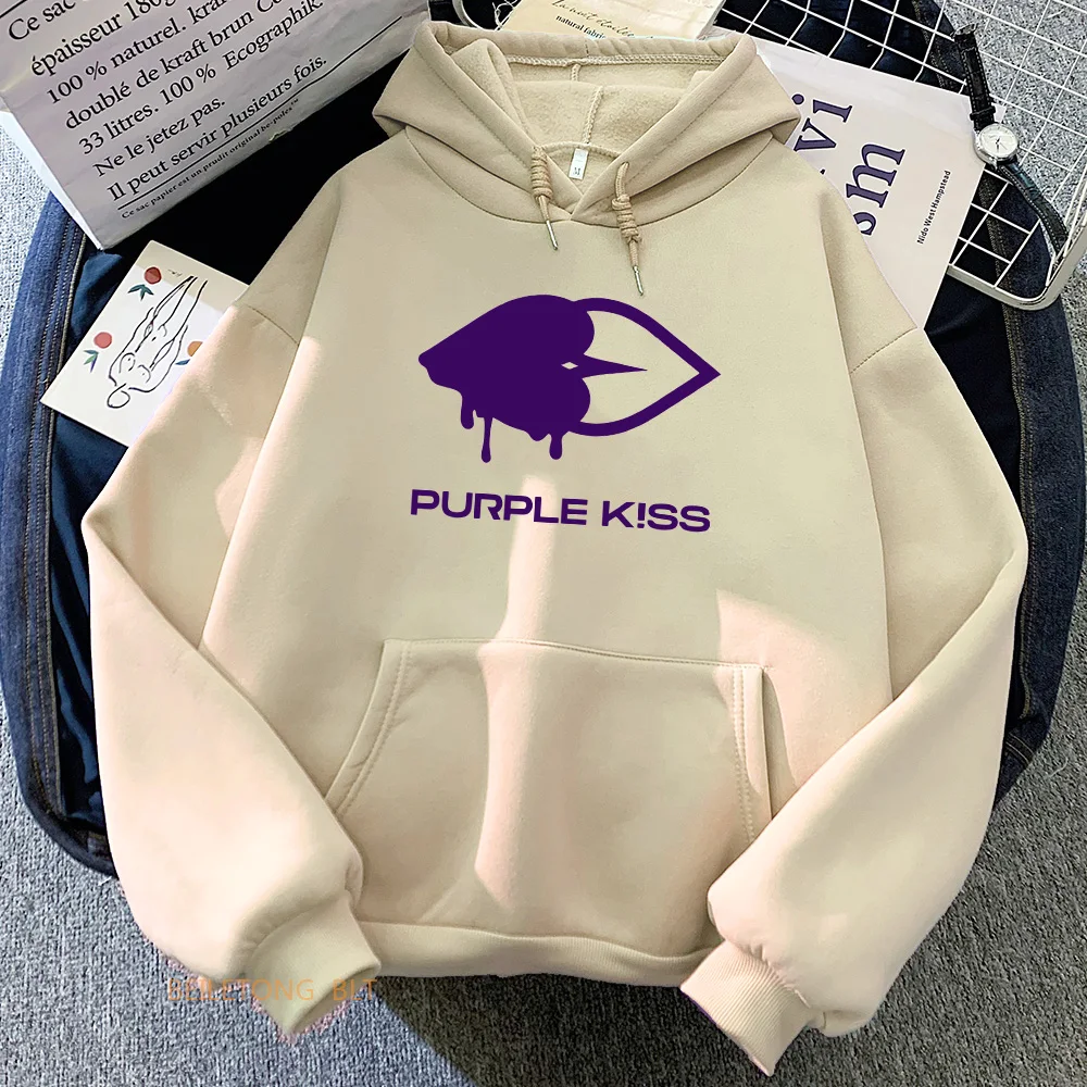 Purple Kiss Hoodies Girls Band Graphic Printing Sweatshirts Spring Long Sleeve Hooded Pullovers Sudaderas Women/Men Clothes