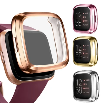 Screen Protector Tpu Fall für Fitbit Versa 2 Versa 3 Versa Lite Wasserdichte Smartwatch Shell Stoßstange Abdeckung für Fitbit Versa gefühl