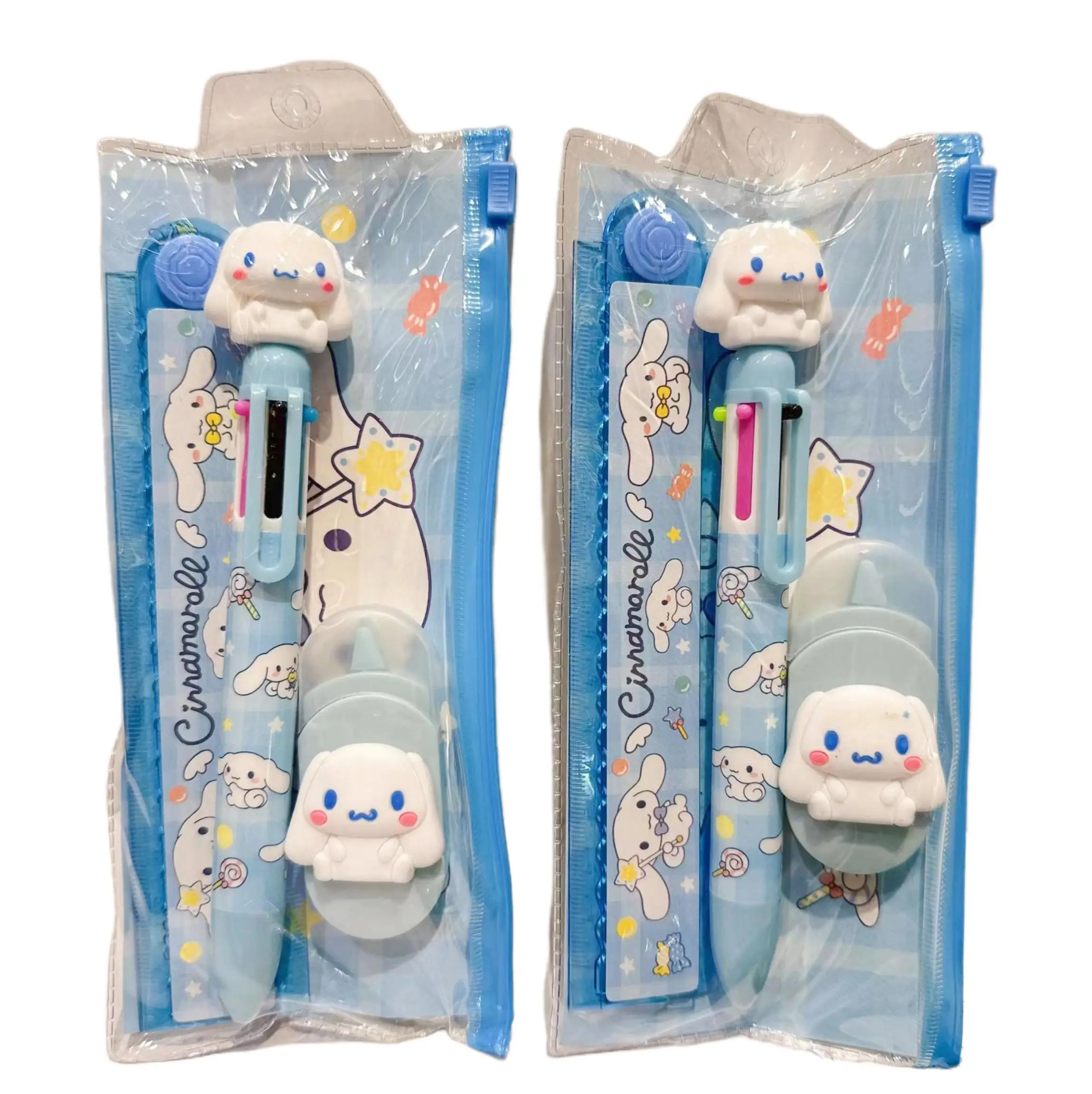 Cartoon Sanrio Hellokittys My Melody Multi-Color penna correzione righello Set carino studente cancelleria Kuromi manuale Set di cancelleria