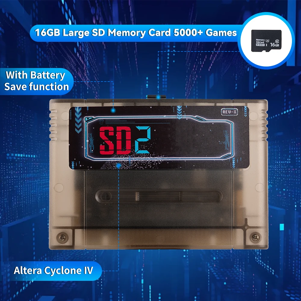 SD2 Game SNES Rev. Z Version FXPAK Pro 5000 in 1 For SNES 16 Bit Video Game Console with 16G Card FOR Cyclone IV Chip