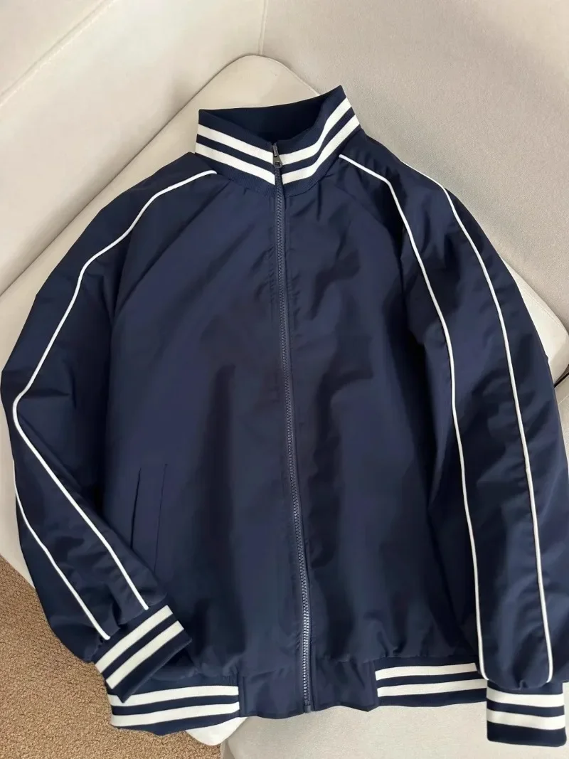 Casual Varsity Jacket Women Stand Collar Baseball Uniform Jacket Men Spring Autumn Windbreaker Unisex Vintage Jacket 90s