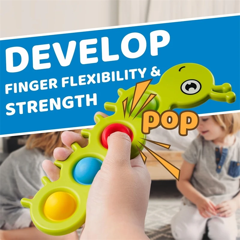 

Сенсорные игрушки Монтессори Bubble Pop Fidget для снятия стресса, силиконовая игрушка-пресс, бабочка, божья коровка, тематическая доска с насекомыми, обучающий инструмент