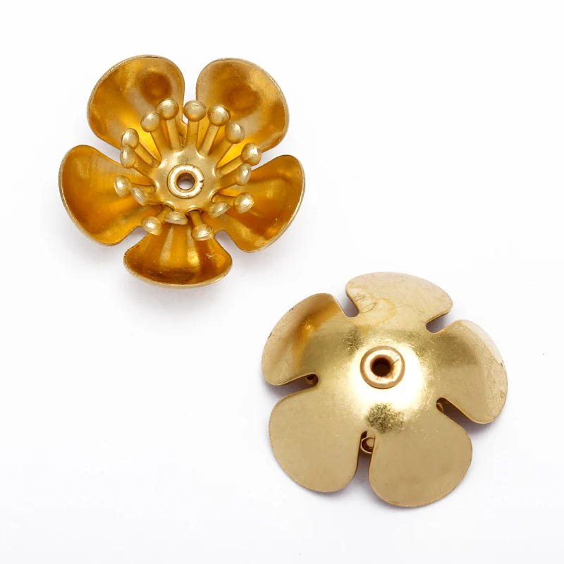 10pcs 16x6MM Copper Flowers Base Setting Filigree Wraps Connectors Charm Findings For Jewelry Making Components