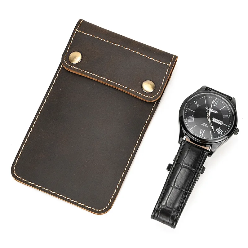 

Кожаная коробка для хранения Crazy Horse, маленькие подарки, ретро-креативный кожаный чехол для часов из воловьей кожи, стильная простая повседневная универсальная коробка