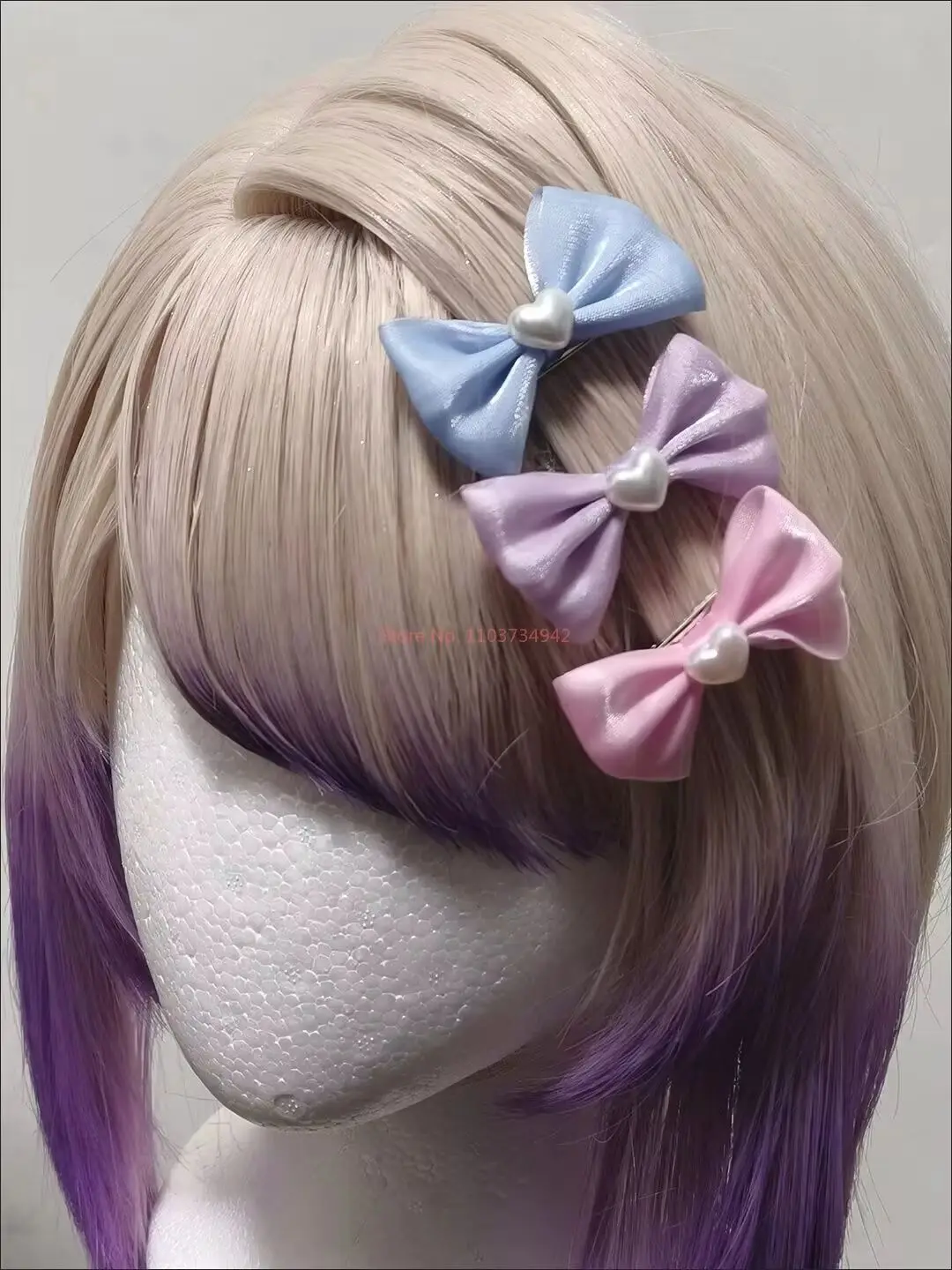 ホットニーディガールオーバードースアニメアクセサリーかわいいスーパーソースアメコス同じスタイル 3 色の弓ガールマルチカラーメッシュソフトガール