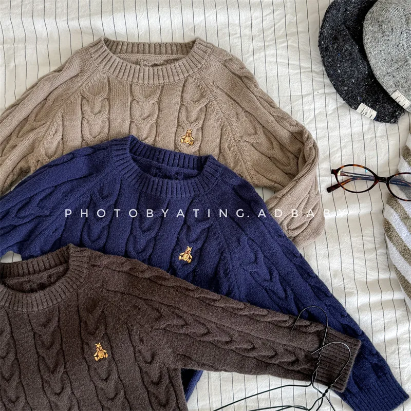 

2026 Kids Knitwear Autumn Spring Children's Korean Style Sweater Top Boys Girls Cardigan Pullover Infant Toddler Warm Casual