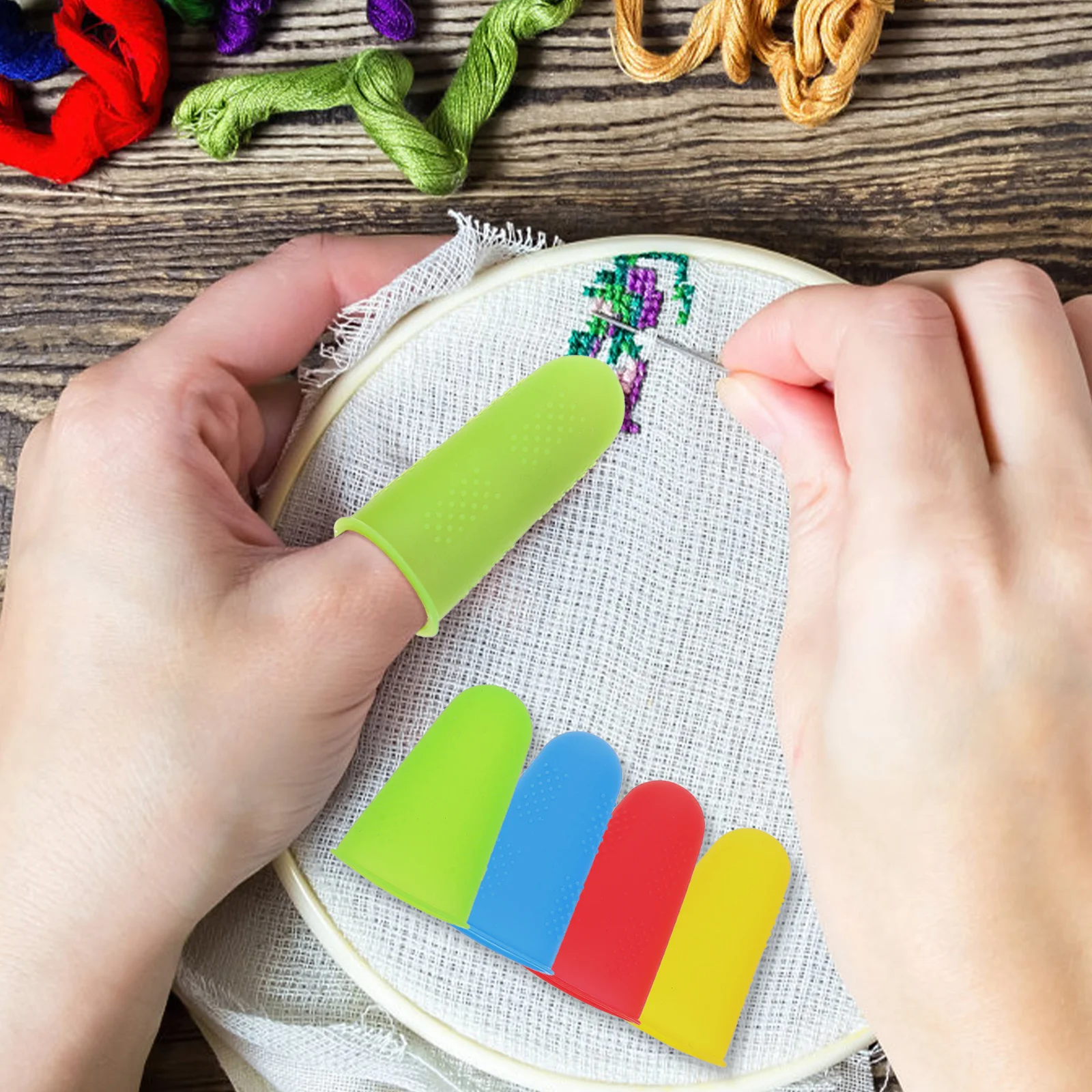 12 قطعة أغطية أصابع السيليكون حماة غير قابلة للانزلاق وقابلة لإعادة الاستخدام للاستخدام المنزلي متعدد الوظائف أغطية صغيرة مقاومة للاهتراء #6