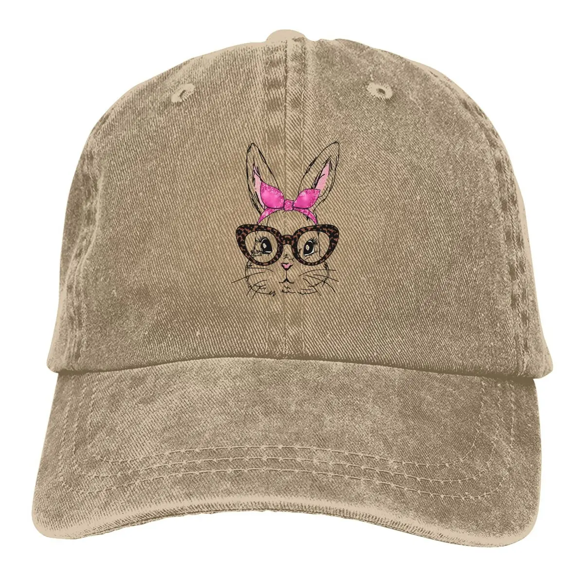 Cute Bunny Face Baseball Caps Peaked Cap Rabbit Animal Pattern Sun Shade Hats for Men Women