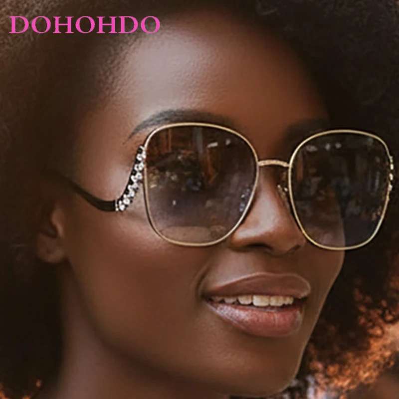 

Trendy Metal Square Imitation Diamond Sunglasses Women Vintage Men Sunglass Outdoor Summer Traveling Shades Female UV400 Lentes