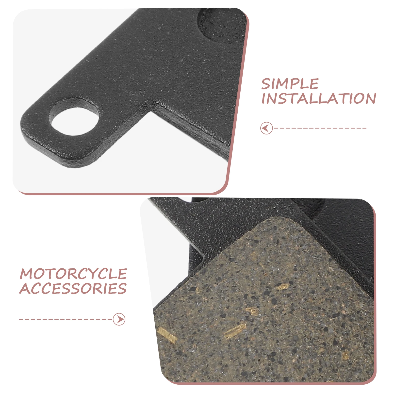 

2pcs Motorcycle Brake Pads Accessories for 110cc 125cc Scooter Bikes Stopping Durable Material Enhance Performance