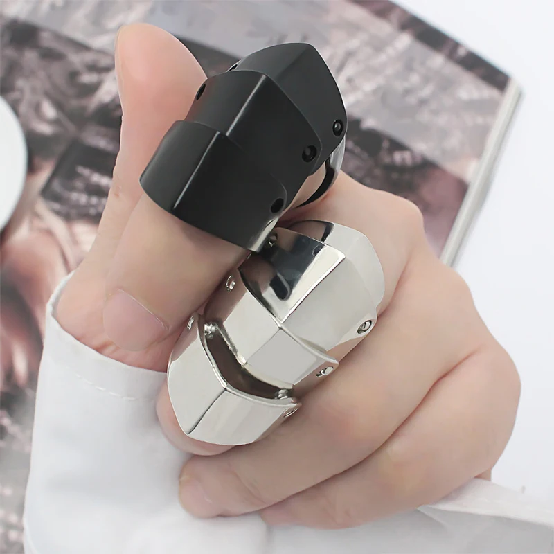 Simple Personalized Ring Rock Punk Style Movable Joint Knuckle Rings Unisex Fashion Cosplay Ring Jewelry Accessories Gifts