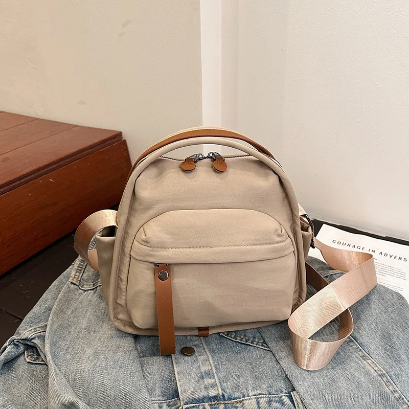 New minimalist backpack, women's bag, fashionable and versatile, street trend, multi compartment large capacity backpack