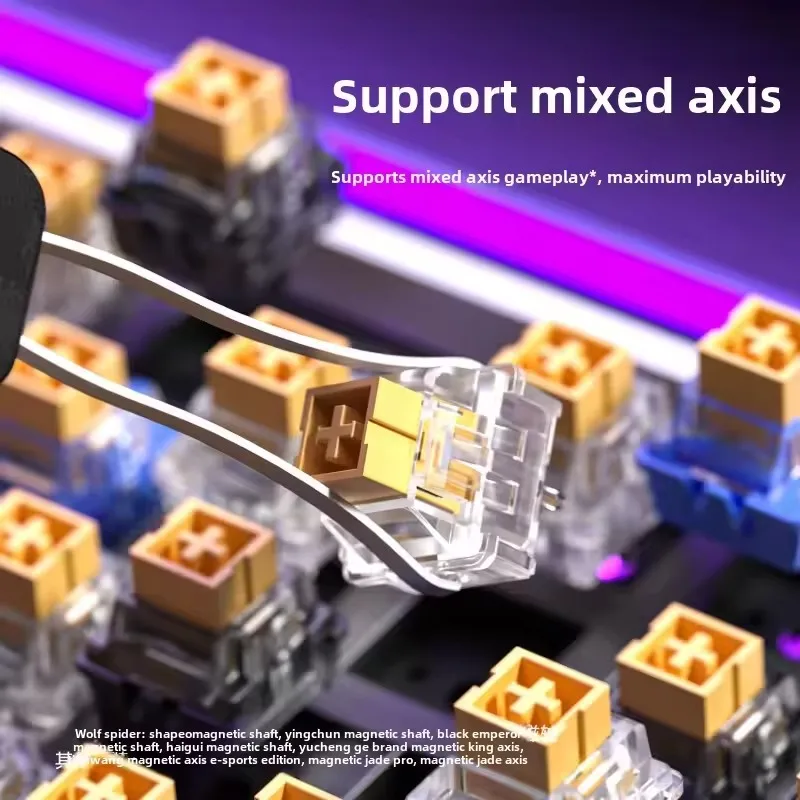 AULA HERO 84 HE 유선 기계식 키보드 음악 리듬 RGB 백라이트 마그네틱 스위치 8K 리턴 레이트 128K 스캔 레이트 게이밍 키보드