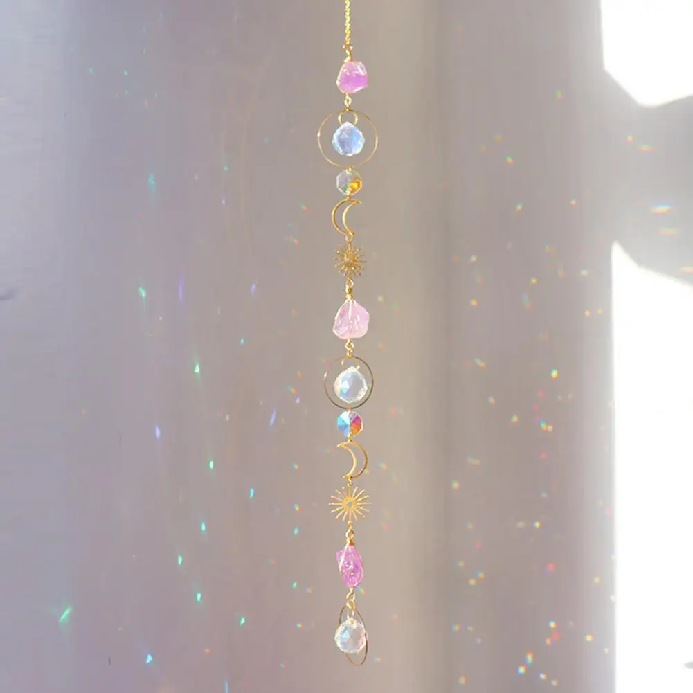 Elegant Hanging Ornament Crystal Prism Suncatcher Window Decor Rainbow Maker Pendant Glass Ornament Hanging for Valentine's
